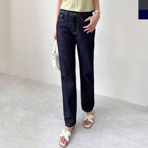 블레오 여성 여름 와이드 일자 논페이드 편한 데님팬츠 청바지