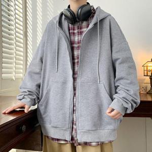 [옷자락] 남자 루즈 오버핏 빅포켓 간절기 무채색 후드집업