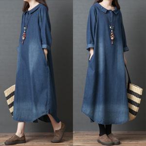 [퀸이즈] [~77까지]베이직 청 원피스