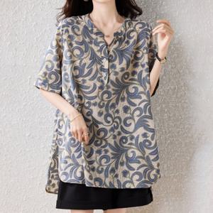 [블랙퀸] 바론비 페이즐리 롱 블라우스  blk003733