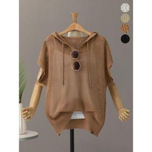 [모노시크]아일리 데일리 메쉬 캡소매 후드 티셔츠_MNTG327