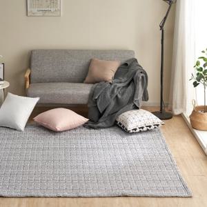 [몽쉐어] 체크 스노우리플 특대형 카페트 K 2color