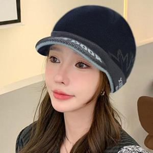 [지와이] 국내산 캐나다 이중니트 캡 모자 / 방한모자 보온 겨울 최다종 귀달이 챙니트