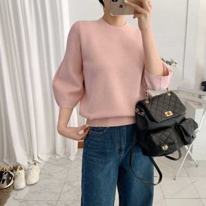 갤러리샵 / 러블리퍼프 7부소매 라운드니트