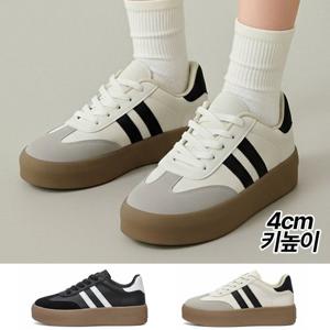 봄 발편한 여성 4cm 키높이 스니커즈 여자 통굽 운동화 캐주얼 학생 데일리 패션 캐주얼 PS043