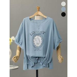 [모노시크]에라토 캣 언발 스모크 밴딩 블라우스_MNBS667