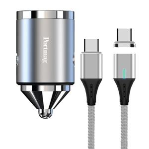 [포트맥] 스파이더잭 고속충전 마그네틱케이블1+인젠더1+차량용 시가잭 카차저1