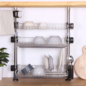 [리빙해피] 하이트씽크선반3단004(기둥식 식기건조대)