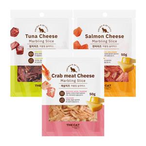 더캣 마블링 슬라이스 고양이간식 (연어,참치,게살) 50g x 3 택 1