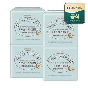 디어스킨 리얼모달 생리대 슈퍼롱 오버나이트 8P x 4팩