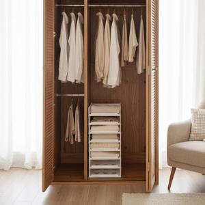 풀 슬라이딩 옷 정리 적층 트레이 중형 10P 서류 교재 학습지 정리 오픈 리빙 박스