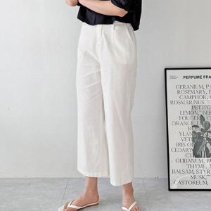 여성 9부 린넨 통바지 1P 여름 데일리 얇은 면바지 (WBEAEA5)