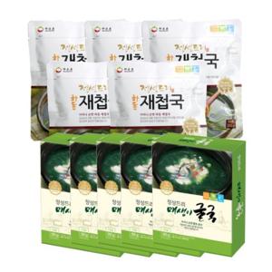 [정성드리] 하동 재첩국320g x 5팩 + 매생이굴국 350g x 5팩