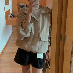 [다잇템]여자 후디 FW 집업 드로우코드 사파리 점퍼