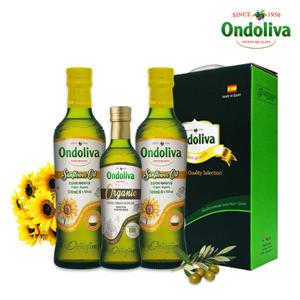 [온돌리바] 유기농 엑스트라버진 올리브유 250ml 1P  해바라기유 500ml 2P세트