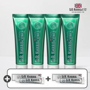 영국왕실 납품 브랜드 디알해리스 프로바이오틱스 잇몸케어 치약 120g 4개 시트러스향(사은품 증정)