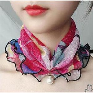 [더있소] 진주 목주름 스카프 쁘띠스카프 사계절스카프 쉬폰스카프 머플러