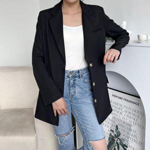 트윈 베이직 하프 롱자켓 일상룩