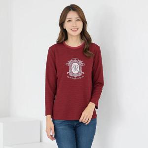 엄마옷 라운드 긴팔 주름 티셔츠 510BMN026 중년여성/50대/60대/마담/빅사이즈/할머니옷