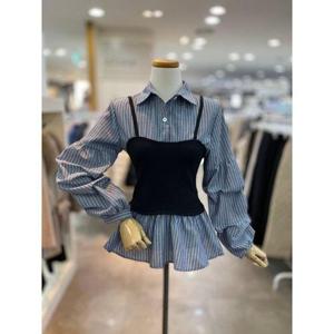 갤러리아_[클리지]잔줄셔링프릴블라우스(CQ2WBL19)