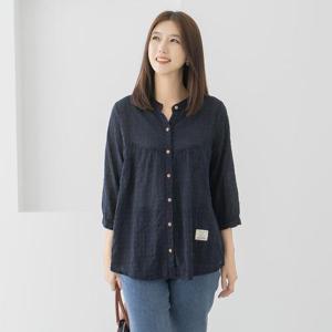 엄마옷 마담4060 체크오픈7부블라우스 -QBL2603062-