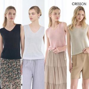 [크레송][크레송] 글리터  슬리브리스 니트탑4종