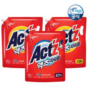 [알뜰팩] 액츠 파워젤 액체 세탁세제 2.0Lx3개