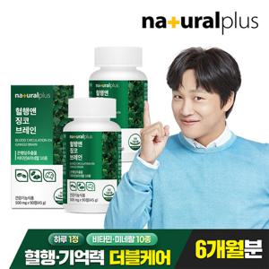 [내츄럴플러스] 혈행앤 징코 브레인 90정 2박스(6개월분) / 기억력 혈행개선 은행잎추출물