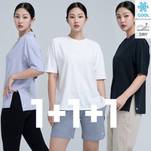 [홈앤][봄 페스타] 1+1+1 얼티밋기어 쿨링 프레시 여성 반팔티 여름 숏 슬리브 냉감기능 스트레치 러닝복