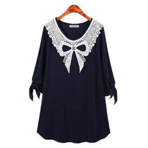 [허밍퍼플]여성용 2736-스윗 레이스 BL 여름 옆셔링 66-130 블라우스 미시 마담 중년 여자옷 체형커버