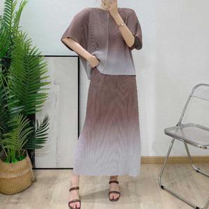 [플라라]플라라 (88까지)플리츠스펙트럼블라우스+스커트SET