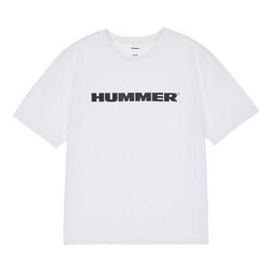 [험머]남성 시그니처 로고 우븐 기능성 반팔 티셔츠 화이트