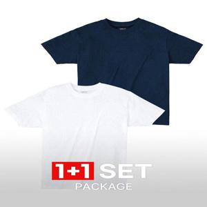 [이지바이]1+1 이지바이 소프트코튼 남녀공용 30수 코마사 면 반팔 라운드 티셔츠(U6OPST28)