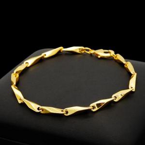 [지와이] 팔찌 18k 압축 금 도금 대나무육각 변색없는 고급 입체 남자 남성 패션 빅사이즈 주얼리