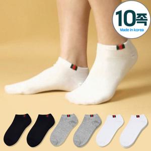[국내생산] 삼선포인트 스니커즈양말 10켤레 (남성 여성 택1)