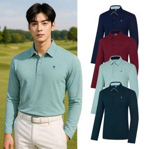 [BTR]비티알 남성 스판 슬러브 소재 골프 긴팔 카라 티셔츠 BSC044VT4M