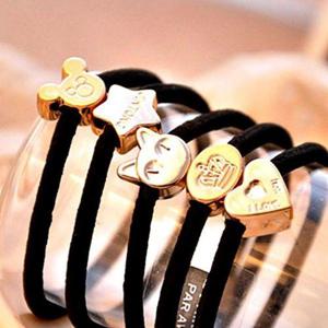 [에이치플러스몰]스트레치 머리끈 헤어고무줄 헤어끈 100ea 블랙펄