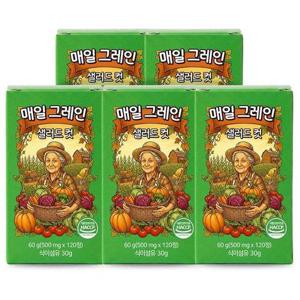 갤러리아_매일 그레인 샐러드 컷 식이섬유 타블렛 500mg x 120정 5개