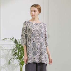 [라페어]아라베스크 그레이 튜닉 블라우스 LWBFD098-GY