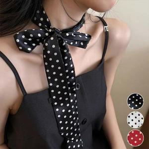 캐주얼 활용도 좋은 클래식한 좁은 미니 도트 스카프