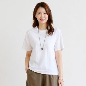[엘클로] 여성 여름 인견 데일리 심플 라운드 반팔 티셔츠