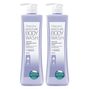 [주말특가 사은품증정]바세린 딥플러스 모이스처 바디워시 1000ml 2개+샤워볼