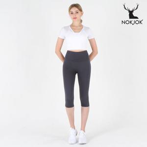 녹족 요가복 필라테스복 레나 7부 레깅스 딥그레이