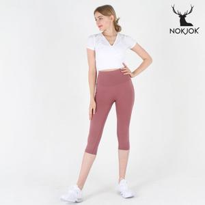 녹족 요가복 필라테스복 레나 7부 레깅스 딥로즈