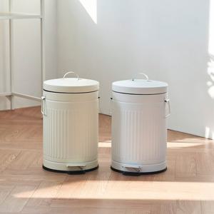 프랑코셀렉트 무소음 레트로 페달휴지통 12L (원형)