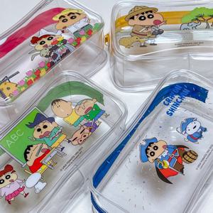 짱구 투명 파우치 필통 굿즈 피규어 보관 사각 클리어 다용도 귀여운 캐릭터 소품 화장품 AA0281