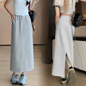 힙제이 롱스커트 트임 여성 튜브형 H라인 롱치마