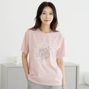 엄마옷 마담4060 면자수반팔티셔츠-QTE2504055-