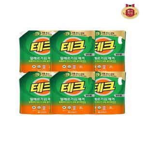 [테크]테크 진드기 알레르기 원인 제거 액체세제 용기 2L 일반용 x 6개