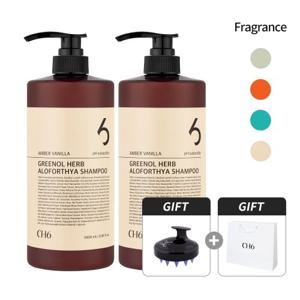 CH6 그리놀 허브 탈모 샴푸 1000ml 2개 (+샴푸브러쉬&쇼핑백)